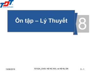 5 - 1
13/06/2019
Ôn tập – Lý Thuyết
8
701024_Ch05: HĐ NC NVL và HĐ NL DN
 