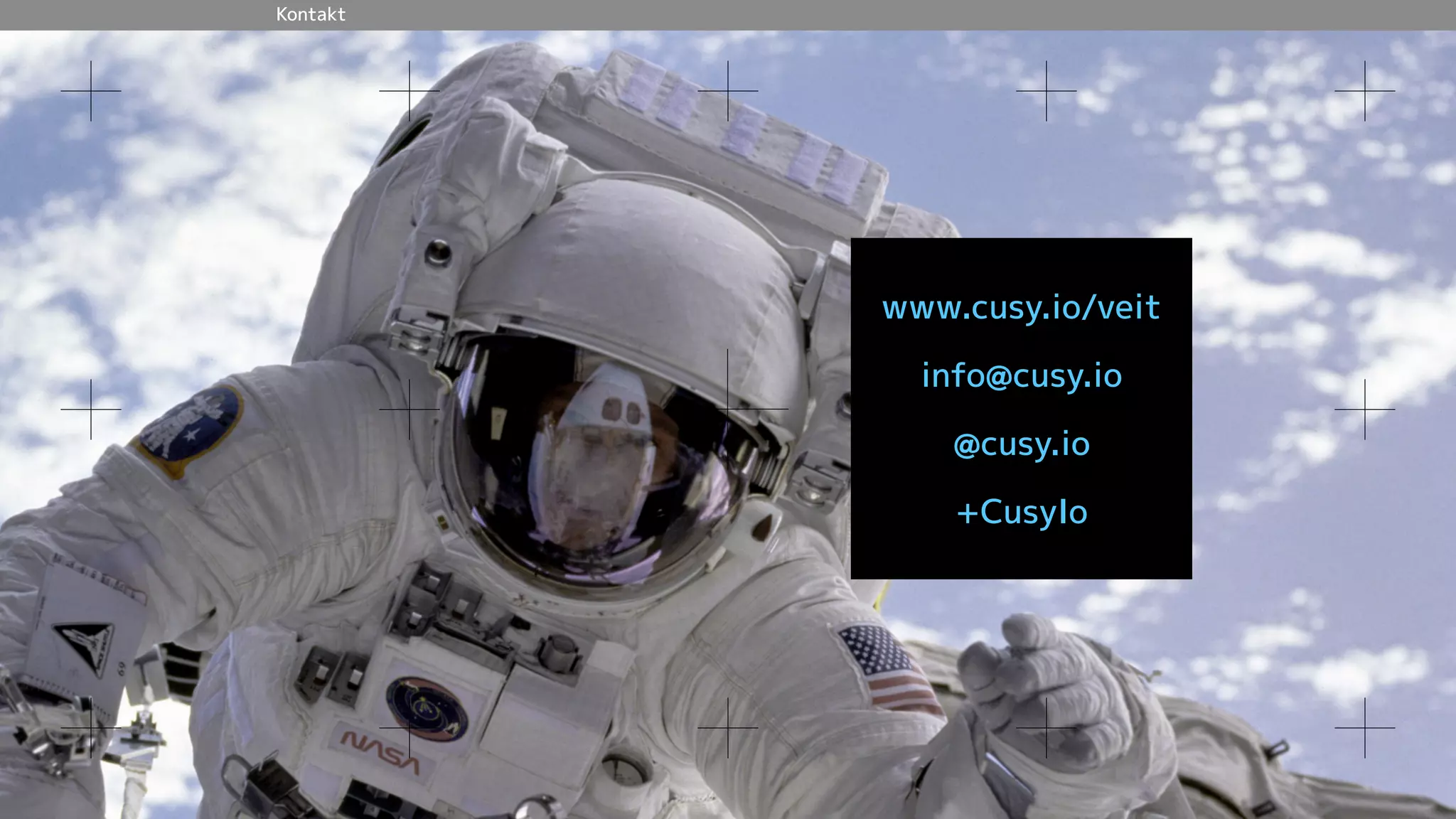 Kontakt
www.cusy.io/veit
info@cusy.io
@cusy.io
+CusyIo
 
