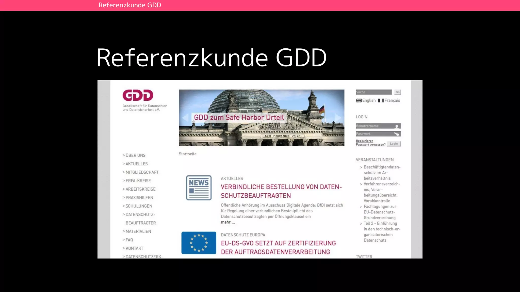 TextTextText
Referenzkunde GDD
Referenzkunde GDD
 