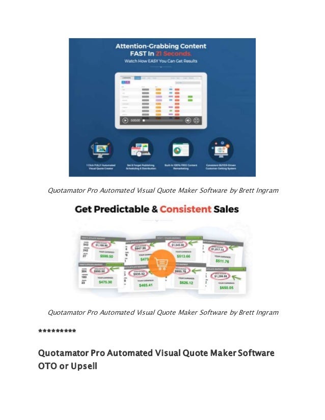 Quotamator Pro Automated Visual Quote Maker Software