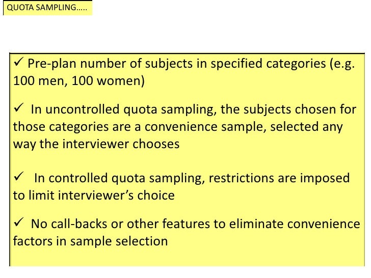 quota samples quota samples