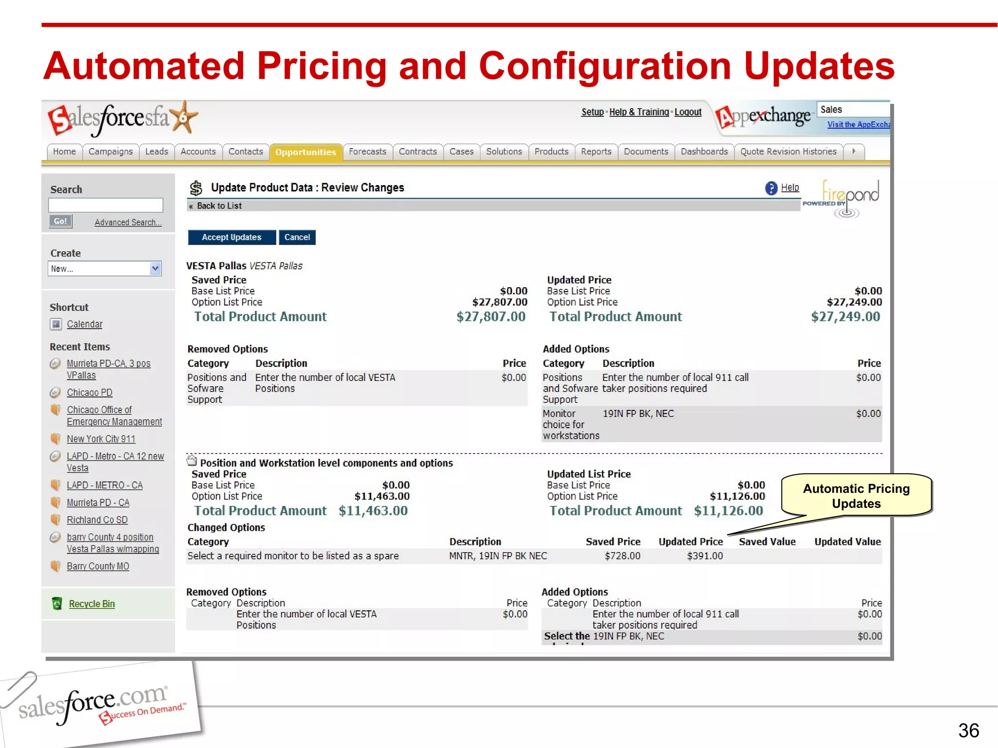 Automated Pricing and Configuration Updates Automatic Pricing Updates 