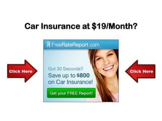 Car Insurance at $19/Month? 