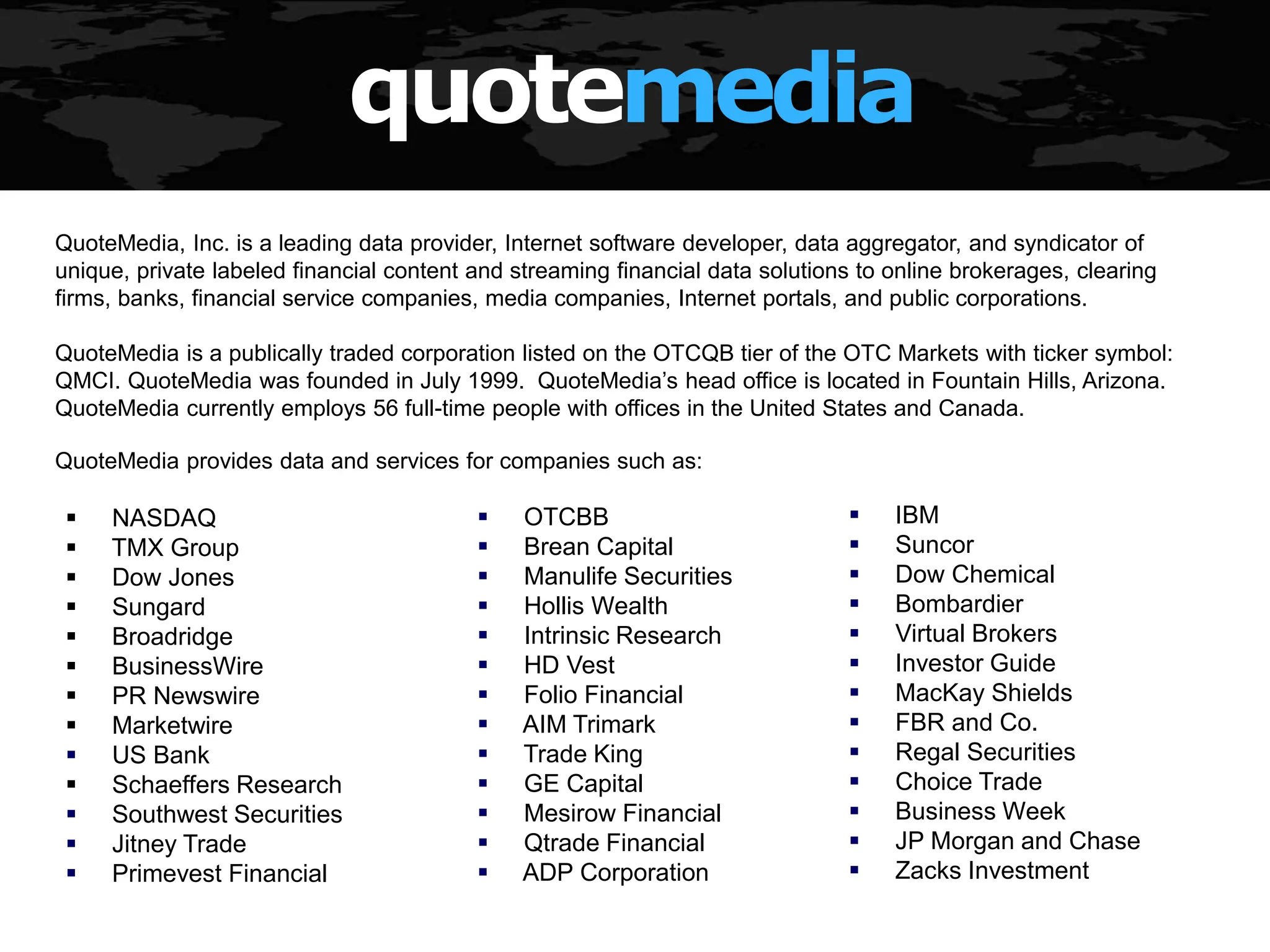 QuoteMediaOverview corporate presentation | PPTX | Internet | Computing