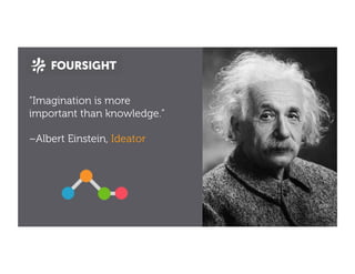 “Imagination is more
important than knowledge.”
–Albert Einstein, Ideator (?)
 