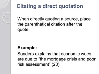 Quoting, paraphrasing and summarizing to avoid plagiarism | PPTX