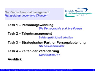 Quo Vadis HR - Fachtagung Personalmanagement 25.09.13
