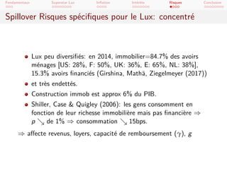 Fondamentaux Superstar Lux Inflation Intérêts Risques Conclusion
Spillover Risques spécifiques pour le Lux: concentré
...