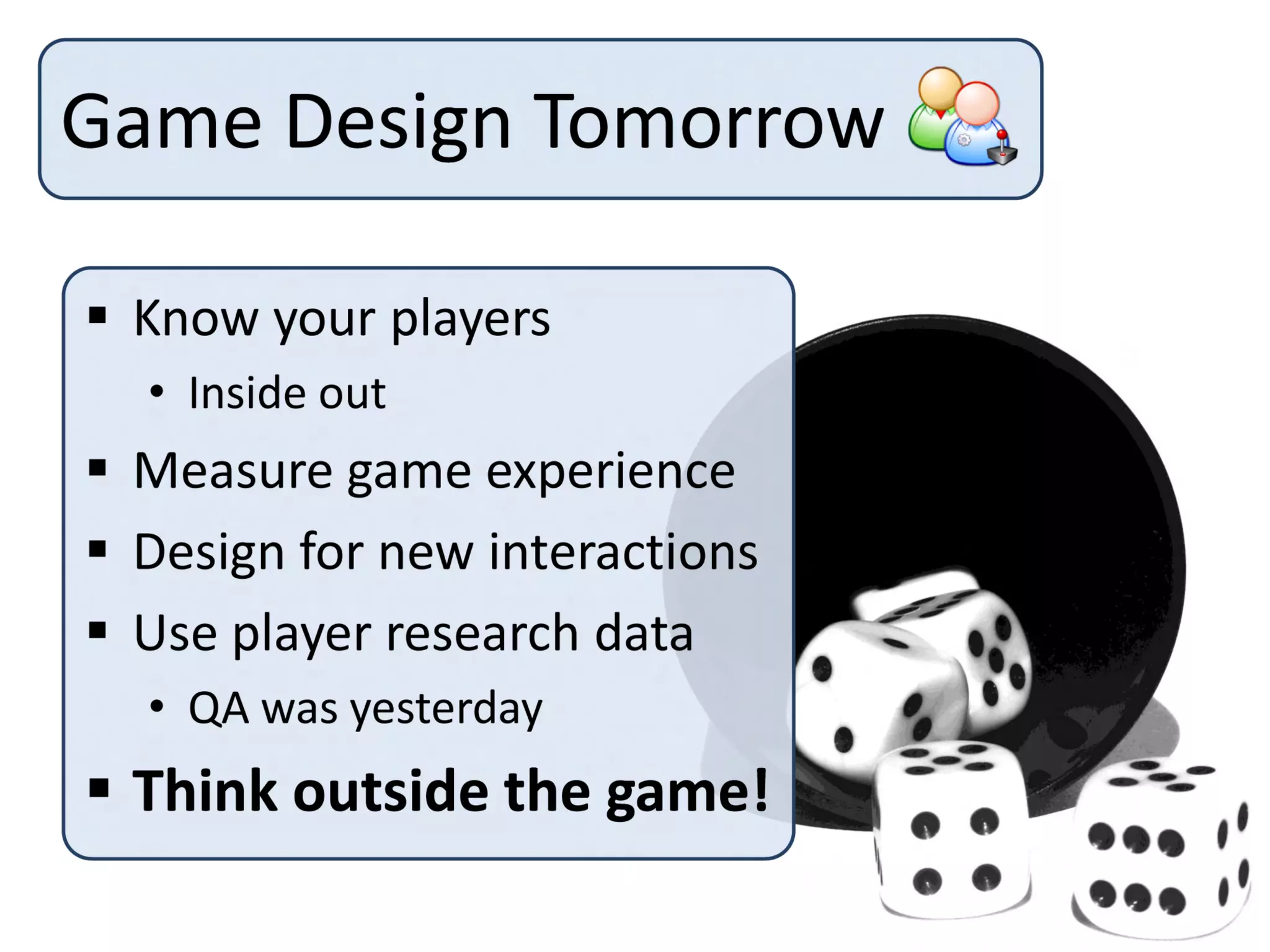 Quo Vadis 2008: Focus on your players - Interaction and Psychophysiology Talk