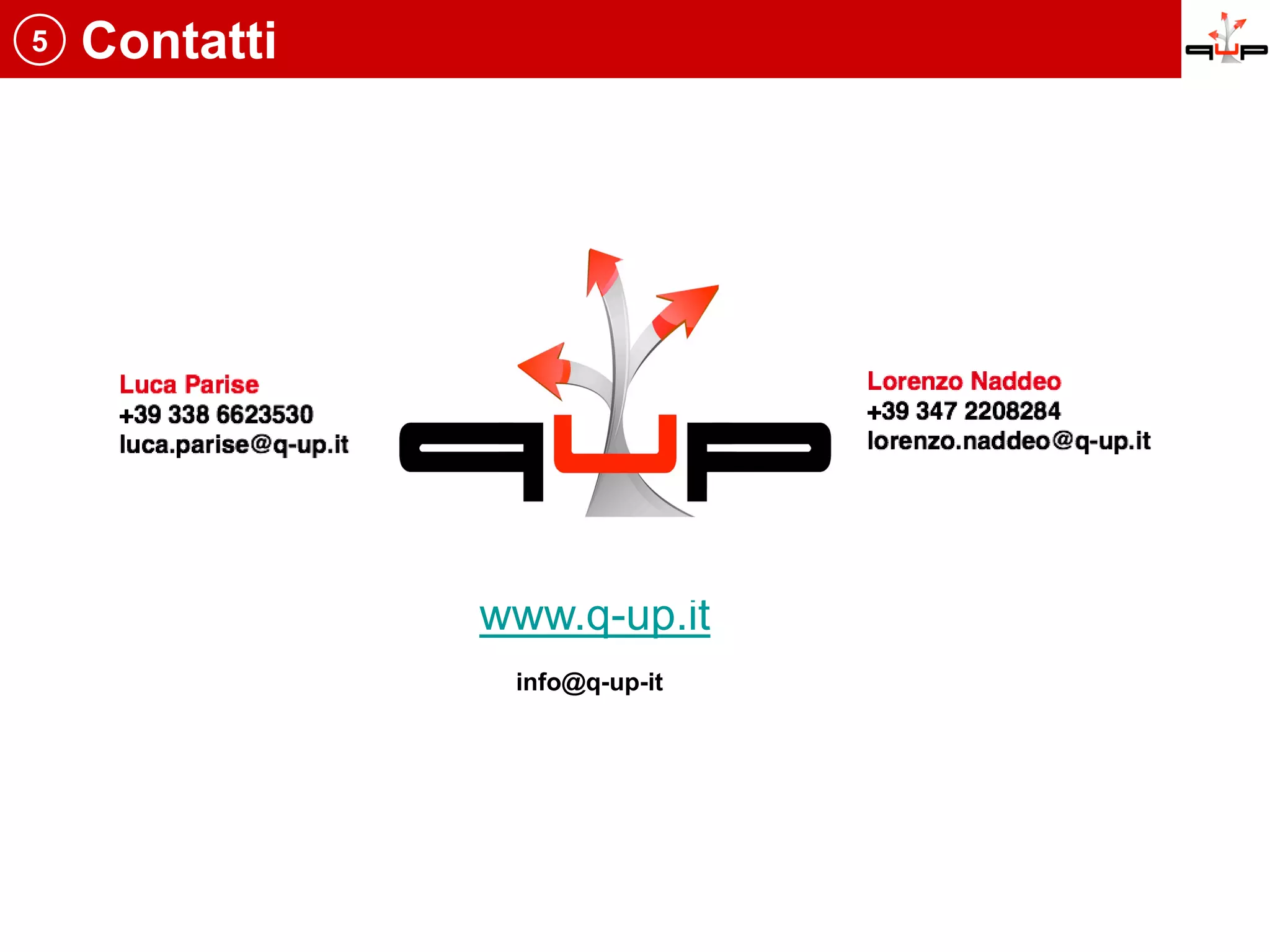 5   Contatti




               www.q-up.it
                info@q-up-it
 