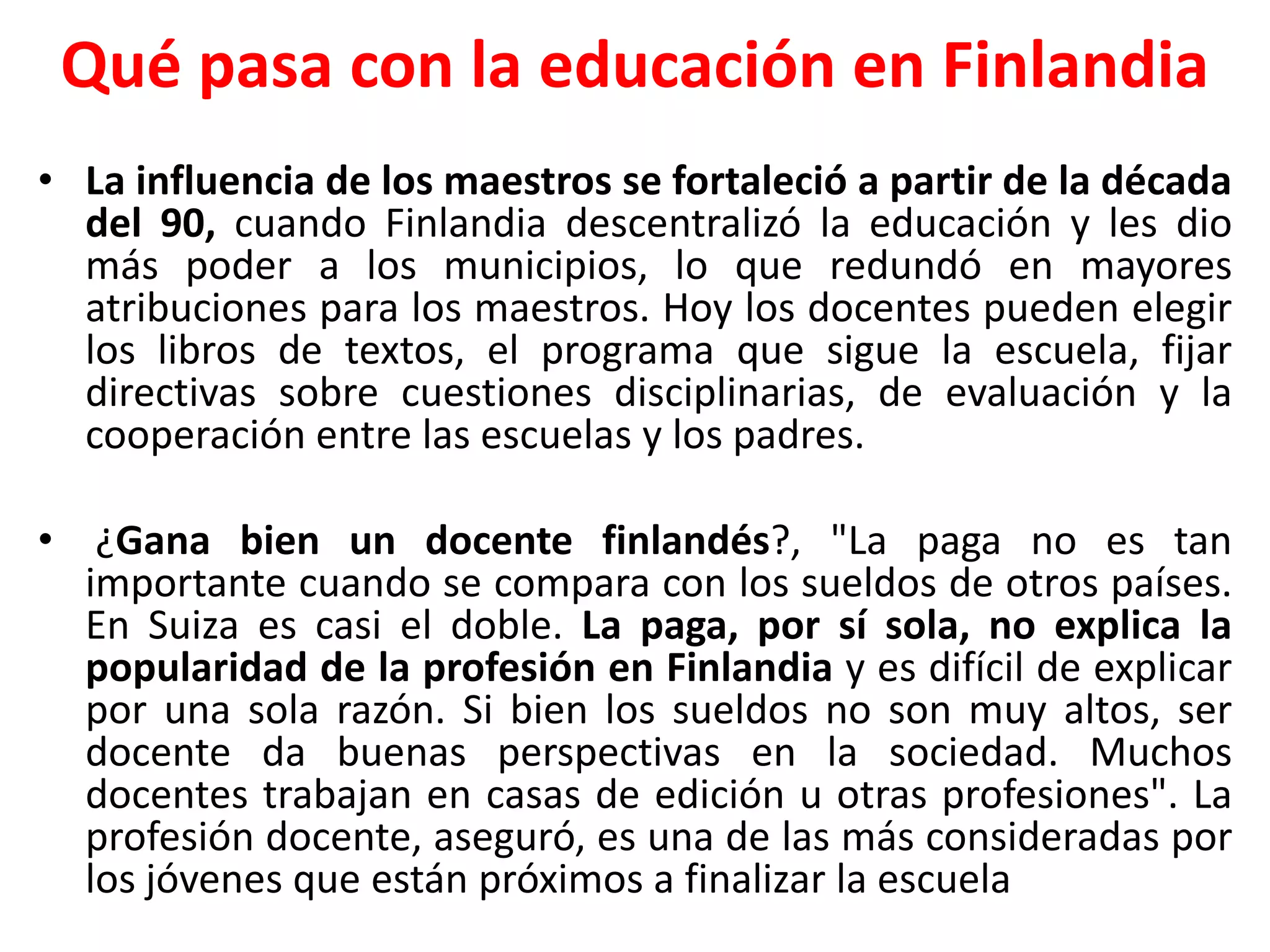 Qué pasa con la educación en finlandia | PPTX