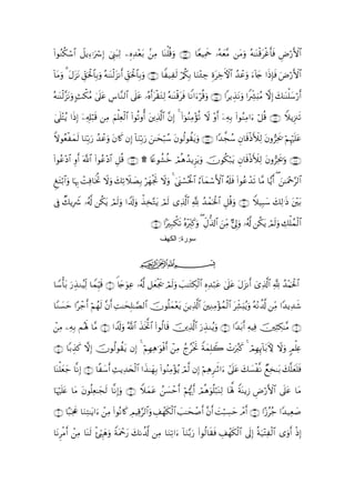 (#θãΖ3ó™$# Ÿ≅ƒÏℜuó Î) Í_t6Ï9 ÍνÏ‰èt/ .ÏΒ $oΨù=è%uρ ∩⊇⊃⊂∪ $YèŠÏΗsd …çµyè¨Β tΒuρ çµ≈oΨø%tøîr'sù ÇÚö‘F{$#
     ä                  û            ÷

$tΒuρ 3 Αt“tΡ Èd,ptø:$$Î/uρ çµ≈oΨø9t“Ρr& Èd,ptø:$$Î/uρ ∩⊇⊃⊆∪ $Z‹Ï9 ö/ä3Î/ $uΖ÷∞Å_ ÍοtÅzFψ$# ß‰ôãuρ u!%y` #sŒÎ*sù uÚö‘F{$#
!       t                                                          s

µ≈oΨø9“Ρuρ ]õ3ãΒ 4’n?ã Ä¨$¨Ζ9$# ’n?ã …çνr&tø)GÏ9 çµ≈oΨø%tsù $ZΡ#uöè%uρ ∩⊇⊃∈∪ #ƒÉ‹tΡuρ #Ze³u;ãΒ ωÎ) y7≈oΨù=y™ö‘r&
ç ¨t ;               t             t          t                                                 Å

4‘=Fãƒ #sŒÎ) ÿ&Î#ö6s% ÏΒ zΝù=Ïèø9# (#θè?ρé& tÏ%©!$# ¨βÎ) 4 (#þθãΖÏΒ÷σè? Ÿω ÷ρr& ÿÏµÎ/ (#θãΖÏΒ#u ö≅è% ∩⊇⊃∉∪ WξƒÍ”∴s?
  n÷           Ï                   $

Zωθãèøϑs9 $uΖn/u‘ ß‰ãuρ tβ%x. βÎ) !$uΖn/u‘ ≈ysö6ß™ tβθä9θà)tƒuρ ∩⊇⊃∠∪ #Y‰¤fß™ Èβ$s%øŒF|Ï9 tβρ”Ïƒs† öΝÍκön=tã
       y       Î     ô                  Î z

(#θããŠ$# Íρr& ©!$# (#θãã÷Š$# È≅è% ∩⊇⊃∪ ) %Yæθà±äz óΟèδß‰ƒÌ“tƒuρ šχθä3ö7tƒ Èβ$s%øŒF|Ï9 tβρ”Ïƒs†uρ ∩⊇⊃∇∪
     ÷

ÆtFö/$#uρ $pκ5 ôMÏù$sƒéB ωρ y7Ï?Ÿξ|ÁÎ/ öγøgrB Ÿωuρ 4 4o_ó¡çtø:$# â!$yϑó™F{$# &s#sù (#θããô‰s? $¨Β $wƒr& ( z≈uΗ÷q§9$#
              Í           Ÿ u             y                                      ã

’Îû Ô7ƒÎŸ° …ã&©! ä3ƒ óΟs9uρ #V$s!uρ õ‹‚−Gtƒ óΟ9 “Ï%©!$# ¬! ß‰ôϑptø:$# È≅è%uρ ∩⊇⊇⊃∪ Wξ‹Î6y™ y7Ï9≡sŒ t÷t/
                     t                  Ï       s

                                                 ∩⊇⊇ ∪ #MÎ7õ3s? çν÷Éi9x.uρ ( ÉeΑ—%!$# zÏiΒ @’Í<uρ …ã&©! ä3tƒ óΟs9uρ Å7ù=ßϑø9$#
                                                     ‫ﺳﻮرة: اﻟﻜﻬﻒ‬

                                           ijk

$U™ù't/ u‘É‹ΖãŠÏj9 $VϑhŠ% ∩⊇∪ 2%y`uθÏã …ã&©! ≅yèøgs† óΟs9uρ |=≈tGÅ3ø9$# ÍνÏ‰ö7tã 4’n?tã tΑ“Ρr& ü“Ï%©!$# ¬! ß‰÷Κptø:$#
                       Ís                                                                 t

$YΖ¡ym #·ô_r& öΝßγs9 ¨βr& ÏM≈ysÎ=≈¢Á9$# šχθè=yϑ÷ètƒ zƒÏ%©!$# tÏΖÏΒ÷σßϑø9$# tÏe±u;ãƒuρ çµ÷Ρà$! ÏiΒ #Y‰ƒÏ‰x©
   |                                                                                             ©

Β ÏµÎ/ Μçλm; $¨Β ∩⊆∪ #V$s!uρ ª!$# x‹sƒªB$# (#θä9$s% šÏ%©!$# u‘É‹Ζãƒuρ ∩⊂∪ #Y‰t/r& ÏµŠÏù šÏVÅ3≈¨Β ∩⊄∪
ô Ï

∩∈∪ $/É‹x. ωÎ) χθä9θà)tƒ βÎ) 4 ΝÎγÏδ≡uθøùr& ôÏΒ ßlãøƒB ZπyϑÎ=Ÿ2 ôNuã9x. 4 óΟÎγÍ←!$t/Kψ Ÿωuρ 5Οù=Ïæ
             š                 ö                       r

$oΨù=èy_ $¯ΡÎ) ∩∉∪ $¸™r& Ï]ƒÏ‰⇔ø9$# #x‹≈yγÎ/ (#θãΖÏΒ÷σãƒ óΟ©9 βÎ) öΝÏδÌ≈rO#u #’n?tã y7|¡ø¯Ρ ÓìÏ‚≈t/ y7¯=yèn=sù
     y                y        y

$pκn=æ $tΒ tβθè=Ïè≈yfs9 $¯ΡÎ)uρ ∩∠∪ Wξyϑtã ß|¡ômr& öΝåκš‰r& óΟèδuθè=ö7oΨÏ9 $oλ°; ZπoΨƒÎ— ÇÚö‘F{$# ’n?tã $tΒ
   ö t

∩∪ $·6pgxå $uΖF≈tƒ#u ôÏΒ (#θçΡ%x. ÉΟŠÏ%§9$#ρ É#ôγs3ø9$# |=≈ysô¹r& ¨βr& |Mö6Å¡ym ôΘr& ∩∇∪ #·—ãã_ #Y‰‹Ïè|¹
               Ï                               u

$tΡÌøΒr& ôΒ $oΨs9 ø⋅Ähyδρ ZπtΗôq‘ y7Ρà$©! ÏΒ $uΖÏ?#u !$uΖ−/u‘ (#θä9$s)sù É#ôγs3ø9$# ’n<Î) èπu‹÷FÏø9$# “uρr& øŒÎ)
            Ï              u       y
 