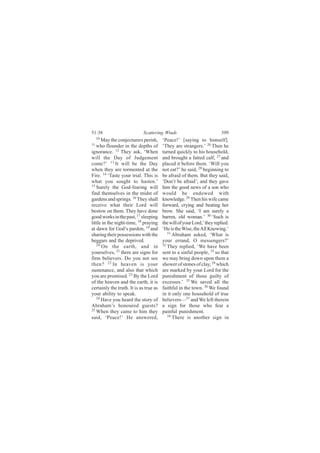 ëïæíè                       Í½¿¬¬»®·²¹ É·²¼-                            íçç
  ïð
      Ó¿§ ¬¸» ½±²¶»½¬«®»®- °»®·-¸ô      •Ð»¿½»ÿŽ Å-¿§·²¹ ¬± ¸·³-»´ºÃò
ïï
   ©¸± º´±«²¼»® ·² ¬¸» ¼»°¬¸- ±º        •Ì¸»§ ¿®» -¬®¿²¹»®-òŽ îê Ì¸»² ¸»
·¹²±®¿²½»ò ïî Ì¸»§ ¿-µô •É¸»²           ¬«®²»¼ ¯«·½µ´§ ¬± ¸·- ¸±«-»¸±´¼ô
©·´´ ¬¸» Ü¿§ ±º Ö«¼¹»³»²¬               ¿²¼ ¾®±«¹¸¬ ¿ º¿¬¬»¼ ½¿´ºô îé ¿²¼
½±³»áŽ ïí ×¬ ©·´´ ¾» ¬¸» Ü¿§            °´¿½»¼ ·¬ ¾»º±®» ¬¸»³ò •É·´´ §±«
©¸»² ¬¸»§ ¿®» ¬±®³»²¬»¼ ¿¬ ¬¸»          ²±¬ »¿¬áŽ ¸» -¿·¼ô îè ¾»¹·²²·²¹ ¬±
Ú·®»ò ïì •Ì¿-¬» §±«® ¬®·¿´ò Ì¸·- ·-     ¾» ¿º®¿·¼ ±º ¬¸»³ò Þ«¬ ¬¸»§ -¿·¼ô
©¸¿¬ §±« -±«¹¸¬ ¬± ¸¿-¬»²òŽ             •Ü±²Ž¬ ¾» ¿º®¿·¼Žå ¿²¼ ¬¸»§ ¹¿ª»
ïë
   Í«®»´§ ¬¸» Ù±¼óº»¿®·²¹ ©·´´          ¸·³ ¬¸» ¹±±¼ ²»©- ±º ¿ -±² ©¸±
º·²¼ ¬¸»³-»´ª»- ·² ¬¸» ³·¼-¬ ±º         ©±«´¼ ¾» »²¼±©»¼ ©·¬¸
¹¿®¼»²- ¿²¼ -°®·²¹-ò ïê Ì¸»§ -¸¿´´      µ²±©´»¼¹»ò îç Ì¸»² ¸·- ©·º» ½¿³»
®»½»·ª» ©¸¿¬ ¬¸»·® Ô±®¼ ©·´´            º±®©¿®¼ô ½®§·²¹ ¿²¼ ¾»¿¬·²¹ ¸»®
¾»-¬±© ±² ¬¸»³ò Ì¸»§ ¸¿ª» ¼±²»          ¾®±©ò Í¸» -¿·¼ô •× ¿³ -«®»´§ ¿
¹±±¼ ©±®µ- ·² ¬¸» °¿-¬ô ïé -´»»°·²¹     ¾¿®®»²ô ±´¼ ©±³¿²òŽ íð •Í«½¸ ·-
´·¬¬´» ·² ¬¸» ²·¹¸¬ó¬·³»ô ïè °®¿§·²¹    ¬¸» ©·´´ ±º §±«® Ô±®¼ôŽ ¬¸»§ ®»°´·»¼ò
¿¬ ¼¿©² º±® Ù±¼Ž- °¿®¼±²ô ïç ¿²¼        •Ø» ·- ¬¸» É·-»ô ¬¸» ß´´ Õ²±©·²¹òŽ
-¸¿®·²¹ ¬¸»·® °±--»--·±²- ©·¬¸ ¬¸»         íï
                                              ß¾®¿¸¿³ ¿-µ»¼ô •É¸¿¬ ·-
¾»¹¹¿®- ¿²¼ ¬¸» ¼»°®·ª»¼ò               §±«® »®®¿²¼ô Ñ ³»--»²¹»®-áŽ
   îð                                   íî
      Ñ² ¬¸» »¿®¬¸ô ¿²¼ ·²                 Ì¸»§ ®»°´·»¼ô •É» ¸¿ª» ¾»»²
§±«®-»´ª»-ô îï ¬¸»®» ¿®» -·¹²- º±®      -»²¬ ¬± ¿ -·²º«´ °»±°´»ô íí -± ¬¸¿¬
º·®³ ¾»´·»ª»®-ò Ü± §±« ²±¬ -»»          ©» ³¿§ ¾®·²¹ ¼±©² «°±² ¬¸»³ ¿
¬¸»²á îî ×² ¸»¿ª»² ·- §±«®              -¸±©»® ±º -¬±²»- ±º ½´¿§ô íì ©¸·½¸
-«-¬»²¿²½»ô ¿²¼ ¿´-± ¬¸¿¬ ©¸·½¸         ¿®» ³¿®µ»¼ ¾§ §±«® Ô±®¼ º±® ¬¸»
§±« ¿®» °®±³·-»¼ò îí Þ§ ¬¸» Ô±®¼        °«²·-¸³»²¬ ±º ¬¸±-» ¹«·´¬§ ±º
±º ¬¸» ¸»¿ª»² ¿²¼ ¬¸» »¿®¬¸ô ·¬ ·-      »¨½»--»-òŽ íë É» -¿ª»¼ ¿´´ ¬¸»
½»®¬¿·²´§ ¬¸» ¬®«¬¸ò ×¬ ·- ¿- ¬®«» ¿-   º¿·¬¸º«´ ·² ¬¸» ¬±©²ò íê É» º±«²¼
§±«® ¿¾·´·¬§ ¬± -°»¿µò                  ·² ·¬ ±²´§ ±²» ¸±«-»¸±´¼ ±º ¬®«»
   îì
      Ø¿ª» §±« ¸»¿®¼ ¬¸» -¬±®§ ±º       ¾»´·»ª»®-‰íé ¿²¼ É» ´»º¬ ¬¸»®»·²
ß¾®¿¸¿³Ž- ¸±²±«®»¼ ¹«»-¬-á              ¿ -·¹² º±® ¬¸±-» ©¸± º»¿® ¿
îë
   É¸»² ¬¸»§ ½¿³» ¬± ¸·³ ¬¸»§           °¿·²º«´ °«²·-¸³»²¬ò
-¿·¼ô •Ð»¿½»ÿŽ Ø» ¿²-©»®»¼ô                íè
                                              Ì¸»®» ·- ¿²±¬¸»® -·¹² ·²
 