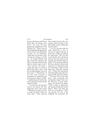 êéæîï                        Ì¸» Õ·²¹¼±³                            ìíë
¸»¿ª»² ©·¬¸ ´¿³°-ô ¿²¼ É» ¸¿ª»         ©¸± ½®»¿¬»¼ ²±¬ µ²±© Ø·- ±©²
³¿¼» ¬¸»³ º±® ¼®·ª·²¹ ¿©¿§             ½®»¿¬·±²ô ©¸»² Ø» ¿´±²» ·- ¬¸»
¼»ª·´-ò Ú±® ¬¸»³ É» ¸¿ª»               Ó±-¬ Í«¾¬´» ·² Ø·- ©·-¼±³ ¿²¼
°®»°¿®»¼ ¬¸» °«²·-¸³»²¬ ±º ¬¸»         ¬¸» ß´´ ß©¿®»á
¾´¿¦·²¹ Ú·®»ò ê Ì¸±-» ©¸± ¿®»             ïë
                                             ×¬ ·- Ø» ©¸± ¸¿- ³¿¼» ¬¸»
¾»²¬ ±² ¾´¿-°¸»³·²¹ ¿¹¿·²-¬ ¬¸»·®      »¿®¬¸ -«¾-»®ª·»²¬ ¬± §±«ô -±
Ô±®¼ ©·´´ ¸¿ª» ¬¸» °«²·-¸³»²¬          ¬®¿ª»®-» ·¬- ®»¹·±²- ¿²¼ »¿¬ ·¬-
±º Ø»´´æ ¿² »ª·´ ¼»-¬·²¿¬·±²ò          °®±ª·-·±²-ò Ì± Ø·³ §±« -¸¿´´ ¿´´
é
  É¸»² ¬¸»§ ¿®» ½¿-¬ ·²¬± ·¬ô ¬¸»§     ¾» ®»-«®®»½¬»¼ò ïê Ü± §±« º»»´
©·´´ ¸»¿® ·¬- ®±¿®·²¹ ¿- ·¬ ¾±·´-      -»½«®» ¬¸¿¬ Ø» ©¸± ·- ·² ¸»¿ª»²
«°ô è ¿- ¬¸±«¹¸ ¾«®-¬·²¹ ©·¬¸          ©·´´ ²±¬ ½¿«-» ¬¸» »¿®¬¸ ¬± -·²µ
®¿¹»ò Û¿½¸ ¬·³» ¿ ¹®±«° ·- ½¿-¬        ¾»²»¿¬¸ §±« ¿²¼ ¬¸»² ¾»¹·² ¬±
·²¬± ·¬ô ·¬- µ»»°»®- ©·´´ ¿-µ ¬¸»³ô    ¯«¿µ»á ïé Ü± §±« º»»´ -»½«®» ¬¸¿¬
•Ü·¼ ²± ©¿®²»® ½±³» ¬± §±«áŽ           ¬¸» Ñ²» ·² ¸»¿ª»² ©·´´ ²±¬ -»²¼
ç
  Ì¸»§ ©·´´ -¿§ô •Ñº ½±«®-»ô ¿         ¿¹¿·²-¬ §±« ¿ ©¸·®´©·²¼ ¬± °»´¬
©¿®²»® ¼·¼ ½±³» ¬± «-ô ¾«¬ ©»          §±« ©·¬¸ -¬±²»-ô -± ¬¸¿¬ §±« ©·´´
¾»´·»¼ ¸·³ ¿²¼ ©» -¿·¼ô •Ù±¼           µ²±© ¸±© Å¬®«»Ã Ó§ ©¿®²·²¹
¸¿- ®»ª»¿´»¼ ²±¬¸·²¹å §±« ¿®» ·²       ©¿-á ïè Ì¸±-» ©¸± ©»²¬ ¾»º±®»
¹®±-- »®®±®ŒòŽ ïð Ì¸»§ ©·´´ -¿§ô •×º   ¬¸»³ ¾»´·»¼ Å¬¸» ¬®«¬¸Ãæ ¬¸»² ¸±©
©» ¸¿¼ ±²´§ ´·-¬»²»¼ ±®                ¹®»¿¬ ©¿- Ó§ ®»¶»½¬·±² ±º ¬¸»³ò
«²¼»®-¬±±¼ô ©» -¸±«´¼ ²±¬ ²±©             ïç
                                             Ü± ¬¸»§ ²±¬ -»» ¬¸» ¾·®¼-
¾» ¿³±²¹ ¬¸» ·²³¿¬»- ±º Ø»´´ôŽ         ¿¾±ª» ¬¸»³ -°®»¿¼·²¹ ¿²¼
ïï
   ¿²¼ ¬¸«- ¬¸»§ ©·´´ ½±²º»-- ¬¸»·®    ½´±-·²¹ ¬¸»·® ©·²¹-á Ò±²» -¿ª»
-·²å º¿® º®±³ Ù±¼Ž- ³»®½§ ¿®» ¬¸»      ¬¸» Ó»®½·º«´ -«-¬¿·²- ¬¸»³ò
·²³¿¬»- ±º Ø»´´ò                       Í«®»´§ô Ø» ±¾-»®ª»- ¿´´ ¬¸·²¹-ò
   ïî                                  îð
      ß- º±® ¬¸±-» ©¸± º»¿® ¬¸»·®         É¸± ·- ¬¸»®» ¬± ¼»º»²¼ §±«
Ô±®¼ ·² ¬¸» «²-»»² ©·´´ ¸¿ª»           ´·µ» ¿² ¿®³§ô ¾»-·¼»- ¬¸» Ô±®¼ ±º
º±®¹·ª»²»-- ¿²¼ ¿ ®·½¸ ®»©¿®¼ò         Ó»®½§á Ì¸±-» ©¸± ¼»²§ ¬¸»
ïí É¸»¬¸»® §±« -°»¿µ ·² -»½®»¬         ¬®«¬¸ ¿®» ·² ¼»½»°¬·±²ò îï É¸±
±® ¿´±«¼ô Ø» µ²±©- ©¸¿¬ ·- ·²          ½¿² °®±ª·¼» º±® §±«ô ·º Ø»
»ª»®§ ¸»¿®¬ò ïì Ø±© ½±«´¼ Ø»           ©·¬¸¸±´¼- Ø·- °®±ª·-·±²á Ç»¬
 