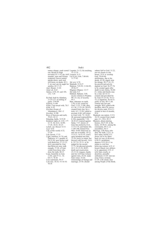 ìèî                                        ×²¼»¨
  ²¿¬«®» ½¸¿²¹»å -±«´- -±®¬»¼    Ô«¯³¿²ô íïæïîå ¸·- ¬»¿½¸·²¹ô    -«¾³·¬ Í»´º ¬± Ù±¼ô íïæîîå
  ±«¬å É±®´¼ ±² Ø·¹¸               íïæïîóïç                      ²±¬ ¬©± ¸»¿®¬- ·² ±²»
  «²ª»·´»¼ô èïæïóïìå -µ§ ½´»º¬   Ô«¯³¿²ô Íòíï                    ¾®»¿-¬ô ííæìå ¬± ©±®-¸·°
  ¿-«²¼»®å -¬¿®- ¿²¼ Ñ½»¿²-      Ô«¬ øÔ±¬÷ô êæèêô éæèðóèìå       Ù±¼ô íçæêìóêêå
  -½¿¬¬»®»¼å Ù®¿ª»- ¬«®²»¼         ïïæééóèí                      ³·-º±®¬«²»-ô ¼«» ¬± ¸·-
  «°-·¼» ¼±©²å »¿½¸ -±«´                                         ¼»»¼-ô ìîæíðô ¿²¹»´- ²±¬»
  ©·´´ µ²±© ·¬- ¼»»¼-ô èîæïó  Ó¿•¿®·¶ô Íòéð                      ¸·- ¼±·²¹-ô ëðæïéóïèô îíå
  ëå ²± -±«´ ½¿² ¼± ¿«¹¸¬ º±® Ó¿¼·²¿¸ô ííæçóîé                   ¸·- ¹®±©¬¸ ¿²¼ ¿½¬·ª·¬§
  ¿²±¬¸»®ô èîæïéóïç           Ó¿¼§¿²ô éæèëóçíå ïïæèìóçëå         ¼»°»²¼ ±² Ù±¼ô ëêæëéóéìå
Ö«¼·ô Ó±«²¬ô ïïæìì             îçæíêóíé                          ¬± ¾» ½®»¿¬»¼ ¿¹¿·² ¿º¬»®
Ö«³«•¿¸ô Íòêî                 Ó¿¹·¿²- øÓ¿¶«-÷ô ïîæïé             ¼»¿¬¸ ·² ²»© º±®³-ô ëêæêðó
Ö«-¬·½»ô ìæëèô êëô ¿²¼ ïðëô   Ó¿Ž·¼¿¸ô Íòë                       êïå ®·½¸»- ¿²¼ º¿³·´§ ³¿§
  ïíëô éæîç                   Ó¿µµ¿¸ô Þ¿µµ¿¸ô íæçêå              ¾» ¿ ¬®·¿´ô êìæïìóïëå
                               ³§-¬·½ ®»´¿¬·±² ¬± Ð®±°¸»¬ô       ½®»¿¬»¼ ¿²¼ °®±ª·¼»¼ º±®
Õ¿•¾¿¸ô ¾«·´¬ ¾§ ß¾®¿¸¿³ô      çðæïóìå ½·¬§ ±º -»½«®·¬§ô         ¾§ Ù±¼ô êéæîíóîìå éìæïîó
  îæïîëóïîéå ²± µ·´´·²¹ ±º     çëæí                              ïëå ·- ·³°¿¬·»²¬ô éðæïçóîïå
  ¹¿³»ô ëæçìóçê               Ó¿²ô ·²¸»®¿¬±® ±² »¿®¬¸ô           ¹«·´¬§ ±º -·²-ô èçæïéóîðå
Õ¿º·®«²ô Íòïðç                 îæíðå êæïêëå ¬»-¬»¼ ¾§            ½®»¿¬»¼ ·²¬± ¬±·´ ¿²¼
Õ¿º«®ô Ý«° ³·¨»¼ ©·¬¸ô éêæë Ù±¼ô îæïëëå íæïèêå ¼«¬§ô             -¬®«¹¹´»ô çðæìå ¹·º¬»¼ ©·¬¸
Õ¿¸ºô Íòïè                     ìæïóíêå ïéæîíóíçå îçæèóçå         º¿½«´¬·»-ô çðæèóïðå -¬®·ª»-
Õ¿©¬¸¿® øÚ±«²¬ ±º              ½®»¿¬»¼ º®±³ ½´¿§ô º±® ¿          º±® ¼·ª»®-» »²¼-ô çîæìóïïå
  ß¾«²¼¿²½»÷ô ïðèæïóî          ¬»®³ô êæîå ïëæîêå ½¿´´»¼ ¬±       ½®»¿¬»¼ ·² ¾»-¬ ±º ³±«´¼-ô
Õ¿©¬¸¿®ô Íòïðè                 ¿½½±«²¬ô êæììå ©·´´ ®»¬«®²        çëæì
Õ»§- ±º ¸»¿ª»²- ¿²¼ »¿®¬¸ô     ¬± Ù±¼ô êæêðô éîå ïðæìëó         Ó¿²µ·²¼ô ±²» ²¿¬·±²ô îæîïíå
  íçæêíå ìîæïî                 ìêå °»®-±²¿´ ®»-°±²-·¾·´·¬§ô      ïðæïçå ½®»¿¬»¼ º®±³ -·²¹´»
Õ¸¿²¼¿¯ô ¾¿¬¬´»ô ííæçóîð       êæïêìå «²¹®¿¬»º«´ô éæïðå          °¿·®ô ìæïå íçæêå ìçæïí
Õ·²¼®»¼ô ®·¹¸¬- ±ºô îæèíô ïéé  íêæìëóìéå ©¿®²»¼ ¿¹¿·²-¬         Ó¿²²»®-ô ¿¾±«¬ »²¬»®·²¹
  ìæéóçô íêå èæìïå ïêæçðå      Í¿¬¿²ô éæîéå µ²±©- ±º             ¸±«-»-ô îìæîéóîçå ·² ¬¸»
  ïéæîêå îìæîîå ìîæîí          Ù±¼ô ¾«¬ ³·-´»¼ ¾§ Ûª·´ô          ¸±³»ô îìæëèóêïå ¿³±²¹ ¬¸»
Ô¿¸¿¾ò -»» Ó¿-¿¼ô Íòïïï        éæïéîóïéëå ¿²¼ º¿³·´§ ´·º»ô       ½±³³«²·¬§ô ìçæïïå ·²
Ô¿§´ô Íòçî                     éæïèçóïçðå ´·³·¬»¼ Ú®»»           ¿--»³¾´·»-ô ëèæïï
Ô·º» ±º ¬¸·- ©±®´¼ô êæíîå      É·´´ô ïðæççå ¾»¸¿ª·±«® ·²        Ó¿®®·¿¹»ô ©·¬¸ ¬¸±-» ©¸±
  ëéæîð                        ¿²¼ ±«¬ ±º ¬®±«¾´»ô ïðæïîå        ¼»²§ ¬¸» ¬®«¬¸ô îæîîïô ¬±
Ô·º» -¿½®»¼ô ïéæíí             ïïæçóïïå ïêæëíóëëå Ù±¼Ž-          ¸±© ³¿²§ô ´¿©º«´ô ìæíå
Ô·¹¸¬ô ³¿²·º»-¬ô ìæïéìå ¿²¼    -°·®·¬ ¾®»¿¬¸»¼ ·²¬± ¸·³ô         ¼±©»® ²±¬ ¬± ¾» ¬¿µ»²
  Ü¿®µ²»--ô êæïå °¿®¿¾´» ±ºô   ïëæîçå ´±©´§ ·² ±®·¹·²ô ¾«¬       ¾¿½µ ø·² ½¿-» ±º ¼·ª±®½»÷ô
  îìæíëóíêå ¹±»- ¾»º±®» ¿²¼    ¾´»--»¼ ©·¬¸ º¿ª±«®-ô ïêæìó       ìæîðóîïå °®±¸·¾·¬»¼
  ©·¬¸ Þ»´·»ª»®-ô ëéæïîóïëå    èô íîæéóçå íëæïïå ¬± ¾»           ¼»¹®»»-ô ìæîîóîìå ·¬Ž ²±
  êêæèå °®±ª·¼»¼ ¾§ Ù±¼ô       ¶«¼¹»¼ ¾§ ¸·- ®»½±®¼ô             ³»¿²- ¬± ©»¼ º®»»
  ¬¸¿¬ Þ»´·»ª»®- ³¿§ ©¿´µ      ïéæéïå ¸·- °¸§-·½¿´ ¹®±©¬¸ô       ¾»´·»ª·²¹ ©±³»²ô ìæîëå ·º
  -¬®¿·¹¸¬ô ëéæîèå ±º Ù±¼ô     îîæëô îíæïîóïìå ìðæêéå            ¾®»¿½¸ º»¿®»¼ô ¬©± ¿®¾·¬»®-
  ª»·´»¼ º®±³ ¬¸±-» ©¸±        ¼»¿¬¸ ¿²¼ ®»-«®®»½¬·±²ô           ¬± ¾» ¿°°±·²¬»¼ô ìæíëå ·º
  ¼»²§ ¬¸» ¬®«¬¸ô èèæïë        îíæïëóïêå ¬±²¹«»-ô ¸¿²¼-ô         ©·º» º»¿®- ½®«»´¬§ ±®
Ô±¿²ô ¾»¿«¬·º«´ô ¬± Ù±¼ô       ¿²¼ º»»¬ ©·´´ ¾»¿® ©·¬²»--        ¼»-»®¬·±²ô ¿³·½¿¾´»
  îæîìëô ¿²¼ ëéæïïô ïèå        ¿¹¿·²-¬ ³»²ô îìæîìå ³¿¼»          -»¬¬´»³»²¬ô ìæïîèæ ¬«®² ²±¬
  êìæïéå éèæîð                 º®±³ ©¿¬»®ô îëæëìå                ¿©¿§ º®±³ ¿ ©±³¿²ô
Ô±-- ø-°·®·¬«¿´÷ô íçæïë        ®»´¿¬·±²-¸·°- ±º ´·²»¿¹» ¿²¼      ìæïîçå ©·¬¸ ½¸¿-¬» ±²»-
Ô±¬» ¬®»»ô íìæïêå ëíæïìóïèå    ³¿®®·¿¹»ô îëæëìå -¸±«´¼           ¿³±²¹ Ð»±°´» ±º ¬¸» Þ±±µô
  ëêæîè
 