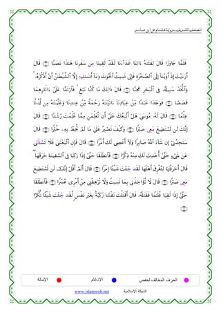  ‫א‬‫א‬‫א‬‫א‬


tΑ$s% ∩∉⊃∪ $Y7|ÁtΡ #x‹≈yδ $tΡÌxy™ ⎯ÏΒ $uΖŠÉ)s9 ô‰s)s9 $tΡu™!#y‰xî $oΨÏ?#u™ çµ9tFxÏ9 tΑ$s% #y—uρ%y` $£ϑn=sù
4 …çνtä.øŒr& ÷βr& ß⎯≈sÜø‹¤±9$# ωÎ) Ïµ‹Ï⊥9|¡Σr& !$tΒuρ |Nθçtø:$# àMŠÅ¡nΣ ’ÎoΤÎ*sù Íοt÷‚¢Á9$# ’n<Î) !$uΖ÷ƒuρr& øŒÎ) |M÷ƒu™u‘r&
$yϑÏδÍ‘$rO#u™ #’n?tã #£‰s?ö‘$$sù 4 Æö7tΡ $¨Ζä. $tΒ y7Ï9≡sŒ tΑ$s% ∩∉⊇∪ $Y7pgx” Ìóst7ø9$# ’Îû …ã&s#‹Î6y™ x‹sƒªB$#uρ
$¯Ρà$©! ⎯ÏΒ çµ≈oΨ÷Κ¯=tæuρ $tΡÏ‰ΖÏã ô⎯ÏiΒ Zπyϑômu‘ çµ≈oΨ÷s?#u™ !$tΡÏŠ$t6Ïã ô⎯ÏiΒ #Y‰ö6tã #y‰y`uθsù ∩∉⊄∪ $TÁ|Ás%
tΑ$s% ∩∉⊆∪ #Y‰ô©â‘ |MôϑÏk=ãã $£ϑÏΒ Ç⎯yϑÏk=yèè? βr& #’n?tã y7ãèÎ7¨?r& ö≅yδ 4©›θãΒ …çµs9 tΑ$s% ∩∉⊂∪ $Vϑù=Ïã
y
tΑ$s% ∩∉∉∪ #Zö9äz ⎯ÏµÎ/ ñÝÏtéB óΟs9 $tΒ 4’n?tã çÉ9óÁs? y#ø‹x.uρ ∩∉∈∪ #Zö9|¹ ©ÉëtΒ yì‹ÏÜtGó¡n@ ⎯s9 y7¨ΡÎ)
©hÍ_n=t↔ó¡s? Ÿξsù ©Í_tF÷èt7¨?$# ÈβÎ*sù tΑ$s% ∩∉∠∪ #øΒr& y7s9 ©ÅÂôãr& Iωuρ #Î/$|¹ ª!$# u™!$x© βÎ) þ’ÎΤß‰ÉftFy™
( $yγs%tyz ÏπuΖŠÏ¡¡9$# ’Îû $t6Ï.u‘ #sŒÎ) #©¨Lym $s)n=sÜΡ$$sù ∩∉∇∪ #[ø.ÏŒ çµ÷ΖÏΒ y7s9 y^Ï‰÷né& #©¨Lym >™ó©x« ⎯tã
yì‹ÏÜtGó¡n@ ⎯s9 š¨ΡÎ) ö≅è%r& óΟs9r& tΑ$s% ∩∉®∪ #øΒÎ) $º↔ø‹x© |M÷∞Åd_ ‰s)s9 $yγn=÷δr& s−ÌøóçFÏ9 $pκtJø%tyzr& tΑ$s%
$s)n=sÜΡ$$sù ∩∠⊇∪ #Zô£ãã “ÌøΒr& ô⎯ÏΒ ©Í_ø)Ïδöè? Ÿωuρ àMŠÅ¡nΣ $yϑÎ/ ’ÎΤõ‹Åz#xσè? Ÿω tΑ$s% ∩∠⊃∪ #Zö9|¹ ©ÉëtΒ
#[õ3œΡ $↔ø‹x© |M÷∞Åd_ ‰s)©9 <§øtΡ ÎötóÎ/ Oπ§‹Ï.y— $T¡øtΡ |Mù=tGs%r& tΑ$s% …ã&s#tGs)sù $Vϑ≈n=äñ $u‹É)s9 #sŒÎ) #©¨Lym
∩∠⊄∪

‫اﻹﻣﺎﻟﺔ‬

‫اﻹدﻏﺎم‬
www.islamweb.net

‫اﻟﺤﺮف اﻟﻤﺨﺎﻟﻒ ﻟﺤﻔﺺ‬
‫ﺍﻟﺸﺒﻜﺔ ﺍﻹﺴﻼﻤﻴﺔ‬

 