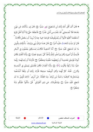  ‫א‬‫א‬‫א‬‫א‬


¥™ó©x« ⎯tã y7çGø9r'y™ βÎ) tΑ$s% ∩∠⊂∪ #Zö9|¹ ©ÉëtΒ yì‹ÏÜtGó¡n@ ⎯s9 y7¨ΡÎ) y7©9 ≅è%r& óΟs9r& tΑ$s% *
>πtƒös% Ÿ≅÷δr& !$u‹s?r& !#sŒÎ) #©¨Lym $s)n=sÜΡ$$sù ∩∠⊆∪ #Y‘õ‹ãã ’ÎoΤß‰©9 ⎯ÏΒ |Møón=t/ ô‰s% ( ©Í_ö6Ås≈|Áè? Ÿξsù $yδy‰÷èt/
( …çµtΒ$s%r'sù Ùs)Ζtƒ βr& ß‰ƒÌãƒ #Y‘#y‰É` $pκÏù #y‰y`uθsù $yϑèδθàÍh‹ŸÒãƒ βr& (#öθt/r'sù $yγn=÷δr& !$yϑyèôÜtGó™$#
È≅ƒÍρù'tGÎ/ y7ã⁄Îm;tΡé'y™ 4 y7ÏΖ÷t/uρ ©Í_øŠt/ ä−#tÏù #x‹≈yδ tΑ$s% ∩∠∈∪ #ô_r& Ïµø‹n=tã N‹y‚−Gs9 |Mø⁄Ï© öθs9 tΑ$s%
Ìóst7ø9$# ’Îû tβθè=yϑ÷ètƒ t⎦⎫Å3≈|¡yϑÏ9 ôMtΡ%s3sù èπoΨ‹Ï¡¡9$# $¨Βr& ∩∠∉∪ #·ö9|¹ ÏµøŠn=æ ìÏÜtGó¡n@ óΟs9 $tΒ
¨
tβ%s3sù ÞΟ≈n=äóø9$# $¨Βr&uρ ∩∠∠∪ $Y7óÁxî >πuΖŠÏy™ ¨≅ä. ä‹è{ù'tƒ Ô7Î=¨Β Νèδu™!#u‘uρ tβ%x.uρ $pκz:‹Ïãr& ÷βr& ‘NŠu‘r'sù
$yϑåκ›5u‘ $yϑßγs9Ï‰ö7ãƒ βr& !$tΡ÷Šu‘r'sù ∩∠∇∪ #øà2uρ $YΖ≈u‹øóèÛ $yϑßγs)Ïδöãƒ βr& !$uΖŠÏ±y‚sù È⎦÷⎫uΖÏΒ÷σãΒ çν#uθt/r&
ÏπuΖƒÏ‰yϑø9$# ’Îû È⎦÷⎫yϑŠÏKtƒ È⎦÷⎫yϑ≈n=äóÏ9 tβ%s3sù â‘#y‰Ågø:$# $¨Βr&uρ ∩∠®∪ $YΗàqâ‘ z>tø%r&uρ Zο4θx.y— çµ÷ΖÏiΒ #Zöyz
$yϑèδ£‰ä©r& !$tóè=ö7tƒ βr& y7•/u‘ yŠ#u‘r'sù $[sÎ=≈|¹ $yϑèδθç/r& tβ%x.uρ $yϑßγ©9 Ö”∴x. …çµtFøtrB šχ%x.uρ
óΟs9 $tΒ ã≅ƒÍρù's? y7Ï9≡sŒ 4 “ÌøΒr& ô⎯tã …çµçGù=yèsù $tΒuρ 4 y7Îi/¢‘ ⎯ÏiΒ Zπyϑômu‘ $yϑèδu”∴x. %y`Ì÷‚tGó¡tƒuρ
çµ÷ΖÏiΒ Νä3øŠn=tæ (#θè=ø?r'y™ ö≅è% ( È⎦÷⎫tΡös)ø9$# “ÏŒ ⎯tã štΡθè=t↔ó¡o„uρ ∩∇⊃∪ #Zö9|¹ ÏµøŠn=¨æ ìÏÜó¡n@
∩∇⊇∪ #·ò2ÏŒ

‫اﻹﻣﺎﻟﺔ‬

‫اﻹدﻏﺎم‬
www.islamweb.net

‫اﻟﺤﺮف اﻟﻤﺨﺎﻟﻒ ﻟﺤﻔﺺ‬
‫ﺍﻟﺸﺒﻜﺔ ﺍﻹﺴﻼﻤﻴﺔ‬

 