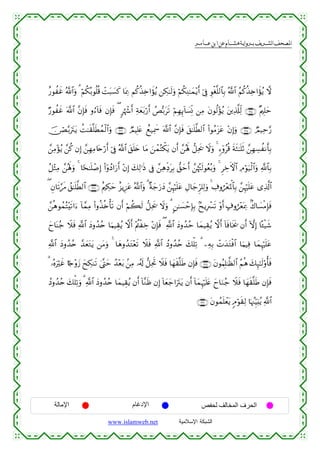  ‫א‬‫א‬‫א‬‫א‬


î‘θàxî ª!$#uρ 3 öΝä3ç/θè=è% ôMt6|¡x. $oÿÏ3 Νä.ä‹Ï{#xσãƒ ⎯Å3≈s9uρ öΝä3ÏΨ≈yϑ÷ƒr& þ’Îû Èθøó¯=9$$Î/ ª!$# ãΝä.ä‹Ï{#xσãƒ ω
Ö‘θàxî ©!$# ¨βÎ*sù ρâ™!$sù βÎ*sù ( 9åκô−r& Ïπyèt/ö‘r& ßÈš/ts? öΝÎγÍ←!$|¡ÎpΣ ⎯ÏΒ tβθä9÷σãƒ t⎦⎪Ï%©#Ïj9 ∩⊄⊄⊆∪ ×Λ⎧Î=ym
š∅óÁ−/utItƒ àM≈s)¯=sÜßϑø9$#uρ ∩⊄⊄∉∪ ÒΟŠÎ=tæ ìì‹Ïÿxœ ©!$# ¨βÎ*sù t,≈n=©Ü9$# (#θãΒt“tã ÷βÎ)uρ ∩⊄⊄∈∪ ÒΟ‹Ïm§‘
£⎯ÏΒ÷σãƒ £⎯ä. βÎ) £⎯ÎγÏΒ%tnö‘r& þ’Îû ª!$# t,n=y{ $tΒ z⎯ôϑçFõ3tƒ βr& £⎯çλm; ‘≅Ïts† Ÿωuρ 4 &™ÿρãè% sπsW≈n=rO £⎯γÅ¡àΡr'Î/
Î
ã≅÷WÏΒ £⎯çλm;uρ 4 $[s≈n=ô¹Î) (#ÿρßŠ#u‘r& ÷βÎ) y7Ï9≡sŒ ’Îû £⎯ÏδÏjŠtÎ/ ,ymr& £⎯åκçJs9θãèç/uρ 4 ÌÅzFψ$# ÏΘöθu‹ø9$#uρ «!$$Î/
‘
( Èβ$s?§s∆ ,≈n=©Ü9$# ∩⊄⊄∠∪ îΛ⎧Å3ym î“ƒÍ•tã ª!$#uρ 3 ×πy_u‘yŠ £⎯Íκön=tã ÉΑ$y_Ìh=Ï9uρ 4 Å∃ρá÷èpRùQ$$Î/ £⎯Íκön=tã “Ï%©!$#
ß
£⎯èδθßϑçF÷s?#u™ !$£ϑÏΒ (#ρä‹è{ù's? βr& öΝà6s9 ‘≅Ïts† Ÿωuρ 3 9⎯≈|¡ômÎ*Î/ 7xƒÎô£s? ÷ρr& >∃ρá÷èoÿÏ3 88$|¡øΒÎ*sù
yy$oΨã_ Ÿξsù «!$# yŠρß‰ãn $uΚ‹É)ãƒ ωr& ÷Λä⎢øÅz ÷βÎ*sù ( «!$# yŠρß‰ãm $yϑŠÉ)ãƒ ωr& !$sù$sƒs† βr& HωÎ) $º↔ø‹x©
«!$# yŠρß‰ãn £‰yètGtƒ ⎯tΒuρ 4 $yδρß‰tG÷ès? Ÿξsù «!$# ßŠρß‰ãn y7ù=Ï? 3 ⎯ÏµÎ/ ôNy‰tGøù$# $uΚ‹Ïù $yϑÍκön=tã
3 …çνuöxî %¹`÷ρy— yxÅ3Ψs? 4©®Lym ß‰÷èt/ .⎯ÏΒ …ã&s! ‘≅ÏtrB Ÿξsù $yγs)¯=sÛ βÎ*sù ∩⊄⊄∇∪ tβθãΚÎ=≈©à9$# ãΝèδ y7Í×≈s9'ρé'sù
ßŠρß‰ãn y7ù=Ï?uρ 3 «!$# yŠρß‰ãn $yϑŠÉ)ãƒ βr& !$¨Ζsß βÎ) !$yèy_#utItƒ βr& !$yϑÍκön=tæ yy$uΖã_ Ÿξsù $yγs)=sÛ βÎ*sù
¯
∩⊄⊄®∪ tβθßϑn=ôètƒ 5Θöθs)Ï9 $pκß]ÍhŠu;ãƒ «!$#

‫اﻹﻣﺎﻟﺔ‬

‫اﻹدﻏﺎم‬
www.islamweb.net

‫اﻟﺤﺮف اﻟﻤﺨﺎﻟﻒ ﻟﺤﻔﺺ‬
‫ﺍﻟﺸﺒﻜﺔ ﺍﻹﺴﻼﻤﻴﺔ‬

 