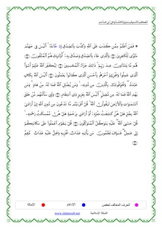 القرءان الكريم برواية هشام عن ابن عامر من موقع الشبكة الإسلامية
