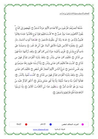 القرءان الكريم برواية هشام عن ابن عامر من موقع الشبكة الإسلامية