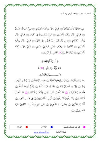 القرءان الكريم برواية هشام عن ابن عامر من موقع الشبكة الإسلامية