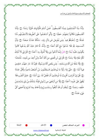 القرءان الكريم برواية هشام عن ابن عامر من موقع الشبكة الإسلامية