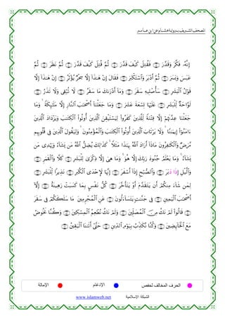 القرءان الكريم برواية هشام عن ابن عامر من موقع الشبكة الإسلامية