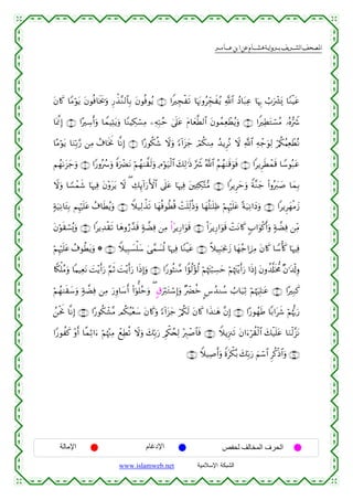 القرءان الكريم برواية هشام عن ابن عامر من موقع الشبكة الإسلامية