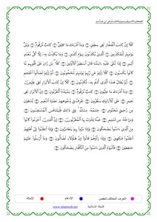 القرءان الكريم برواية هشام عن ابن عامر من موقع الشبكة الإسلامية