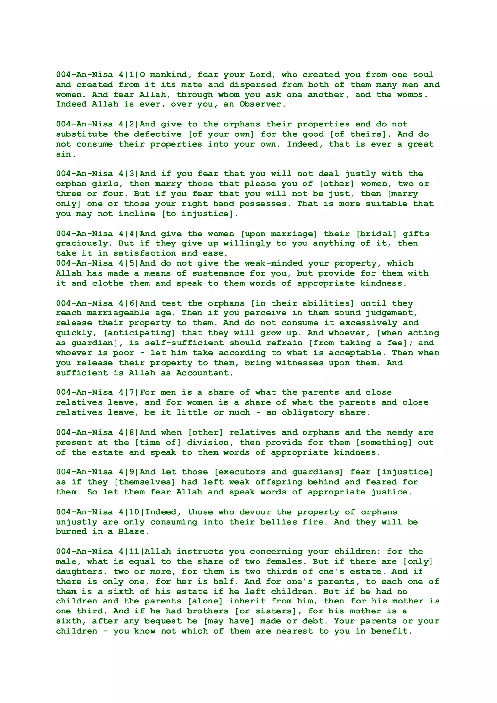 Quran (English) Translation (Sahih International) DOCX