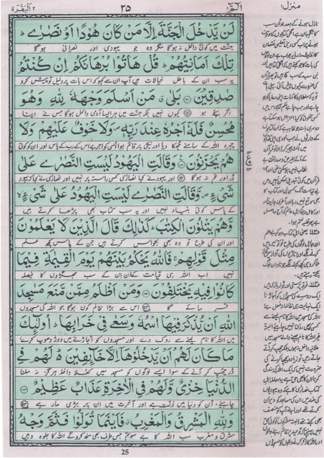 Quran Juz 1 Urdu English Hindi Meaning