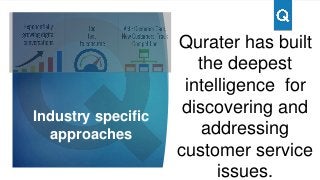 Qurater has built
the deepest
intelligence for
discovering and
addressing
customer service
issues.
Industry specific
approaches
 