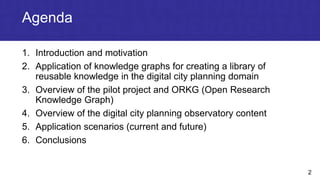 2
Agenda
1. Introduction and motivation
2. Application of knowledge graphs for creating a library of
reusable knowledge in...