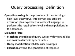 Comprehensive Guide to Query Processing and Optimization in Databases ...