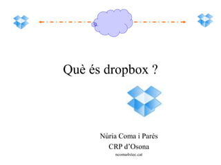 Què és dropbox ?
Núria Coma i Parés
CRP d’Osona
ncoma4xtec.cat
 