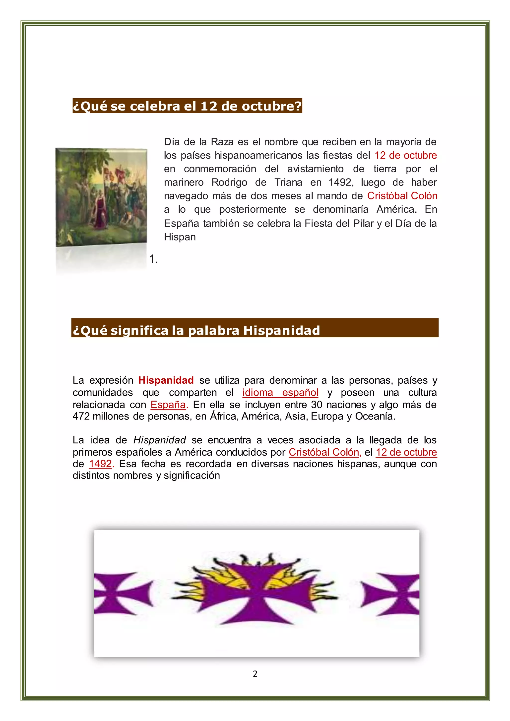 Qué se celebra el 12 de octubre | DOCX