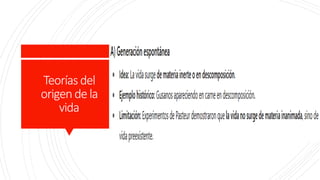 Teorías del
origendela
vida
 