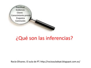 ¿Qué son las inferencias?
Rocío Olivares. El aula de PT. http://rocioauladept.blogspot.com.es/
 