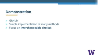 > GitHub: https://github.com/iancovert/removal-explanations
> Simple implementation of many methods
> Focus on interchangeable choices
Demonstration
 