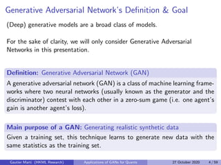 Master Class: GANS with Applications in Synthetic Data Generation | PDF