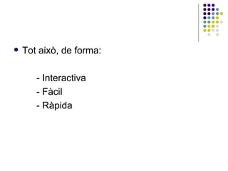 Tot això, de forma: - Interactiva - Fàcil - Ràpida 