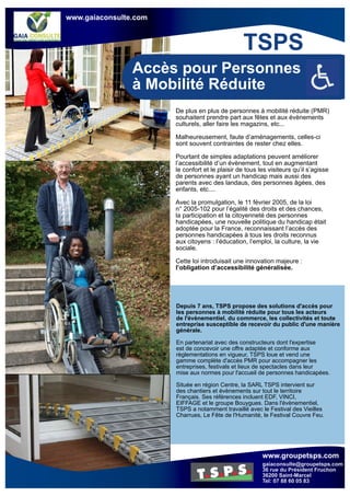 Accès pour personnes à mobilité réduite