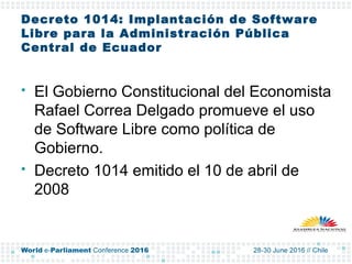 Day 2: Innovation in parliaments #2, Mr. Xavier Armendariz, ICT coordinator, National Assembly, Ecuador