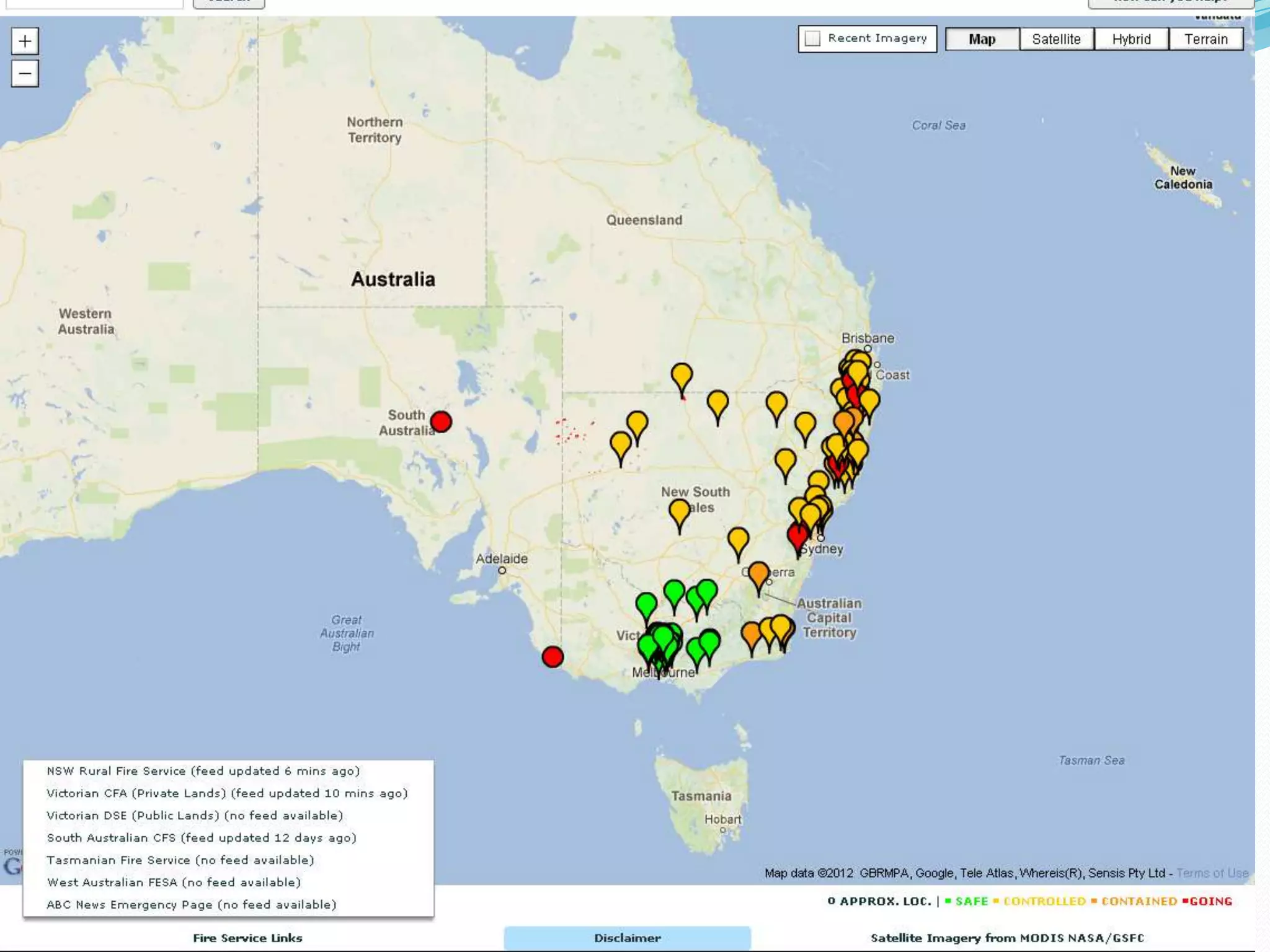 Google Victorian Fire Map
 