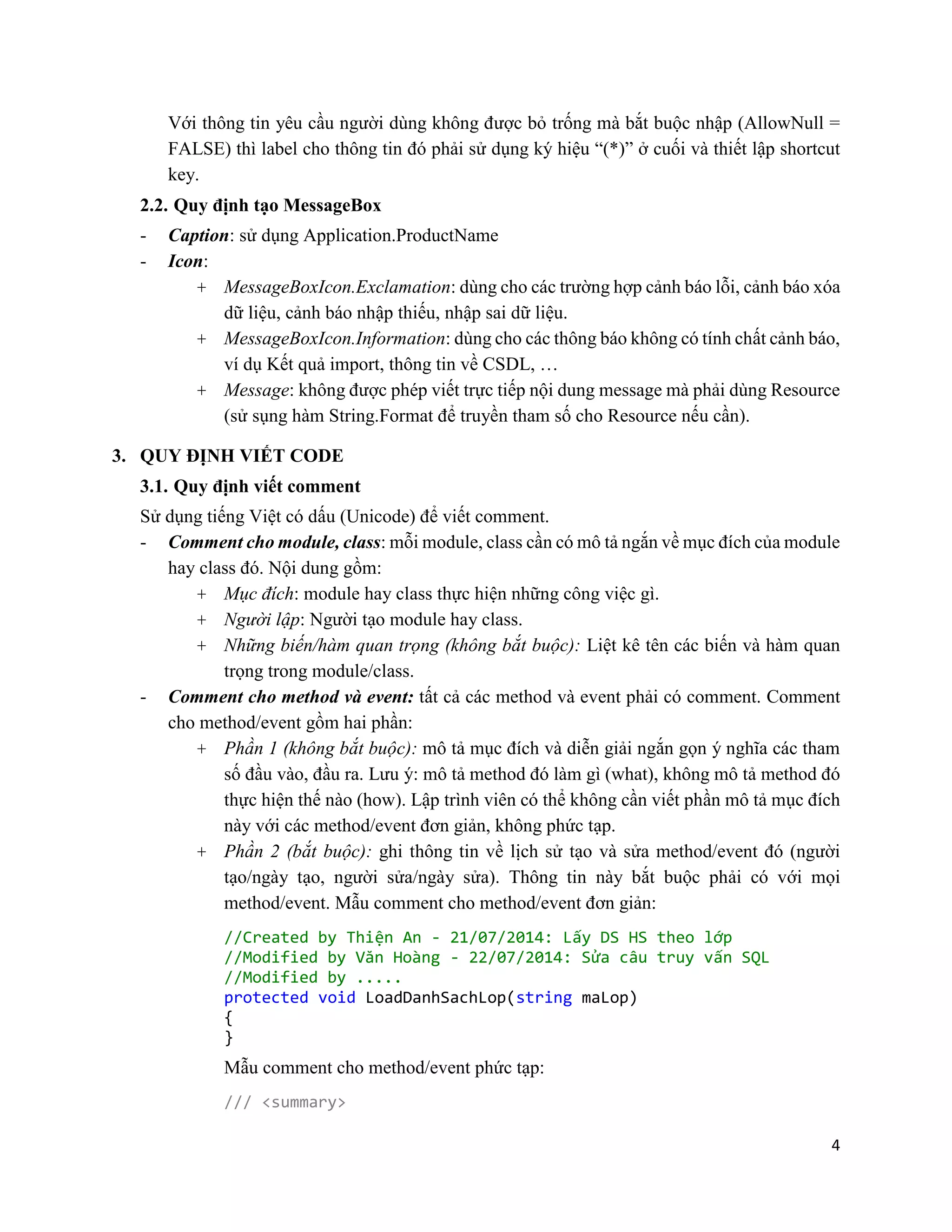 Quy tắc thiết kế giao diện và viết code C# | PDF