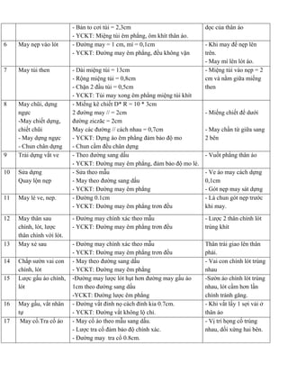 Tài Liệu Qui Trình May Áo Veston Nam Và Nữ