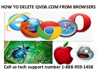HOW TO DELETE QVO6.COM FROM BROWSERS
Call us tech support number 1-888-959-1458
 