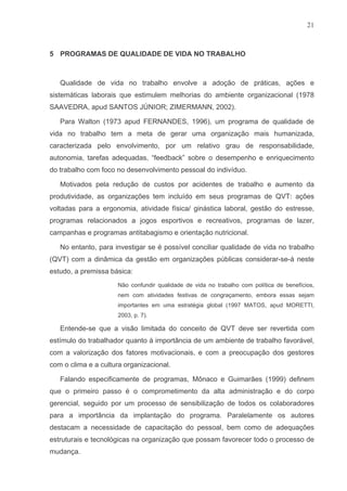 Qvt Em Organizacoes Publicas