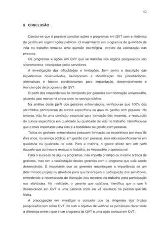 Qvt Em Organizacoes Publicas