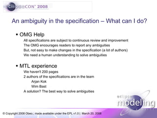 QVT & MTL In Eclipse